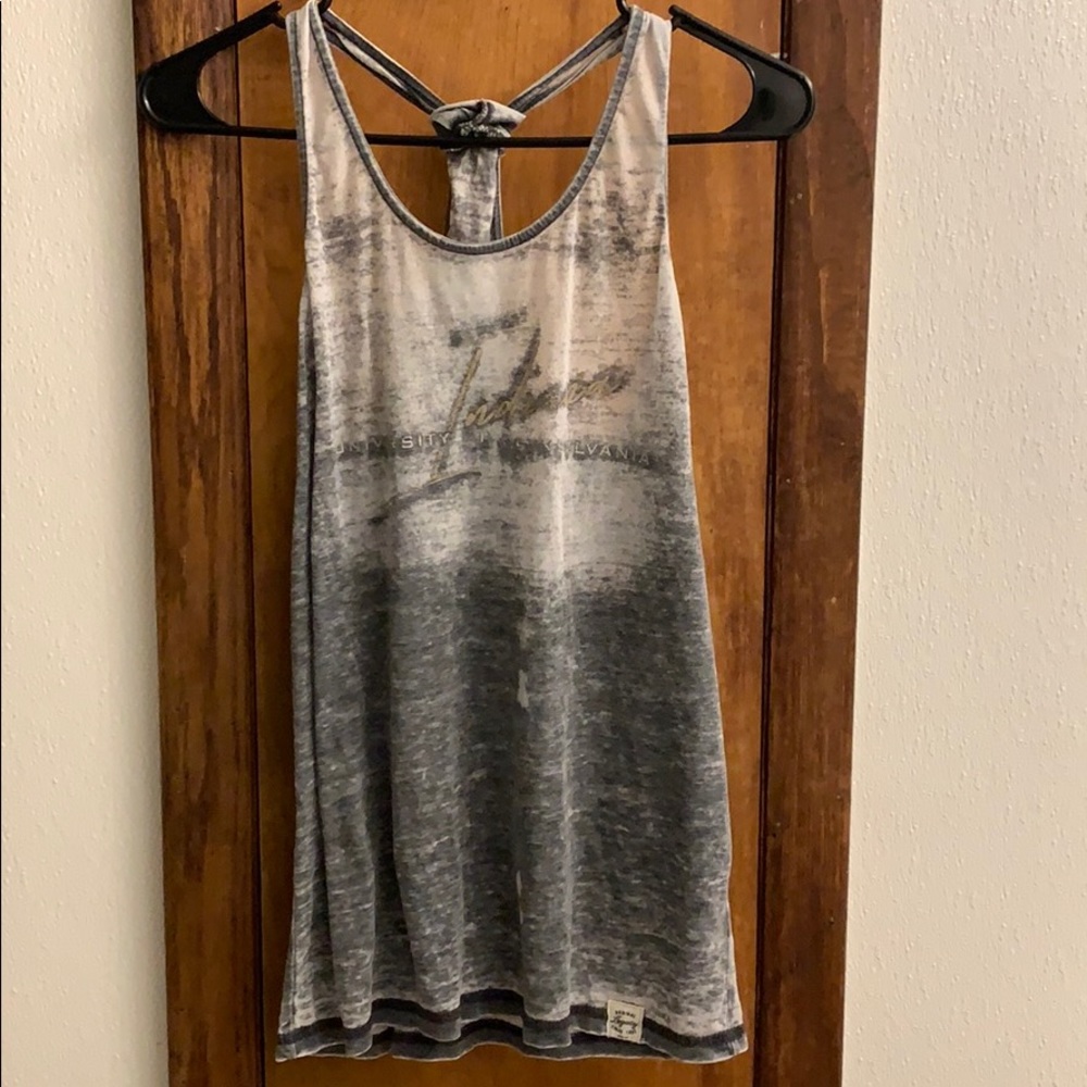Distressed IUP tank top